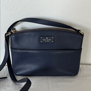 Kate Spade Midnight Blue Leather Zip-top Crossbody Bag